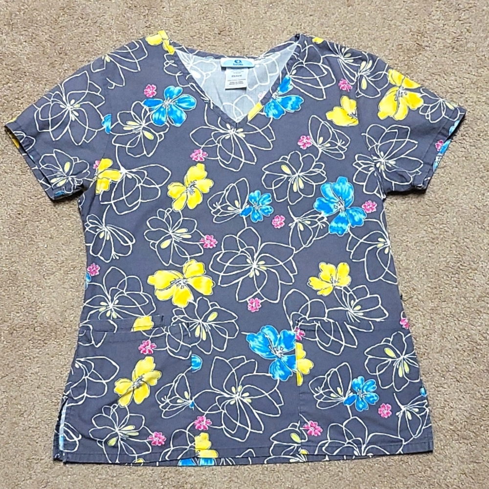 Floral SB Scrubs Women's Scrub Top